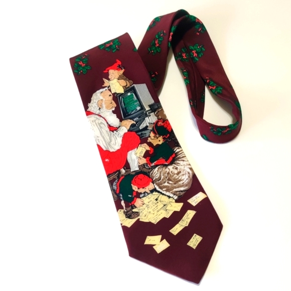 Vintage The Saturday Evening Post Christmas Tie - Picture 1 of 9